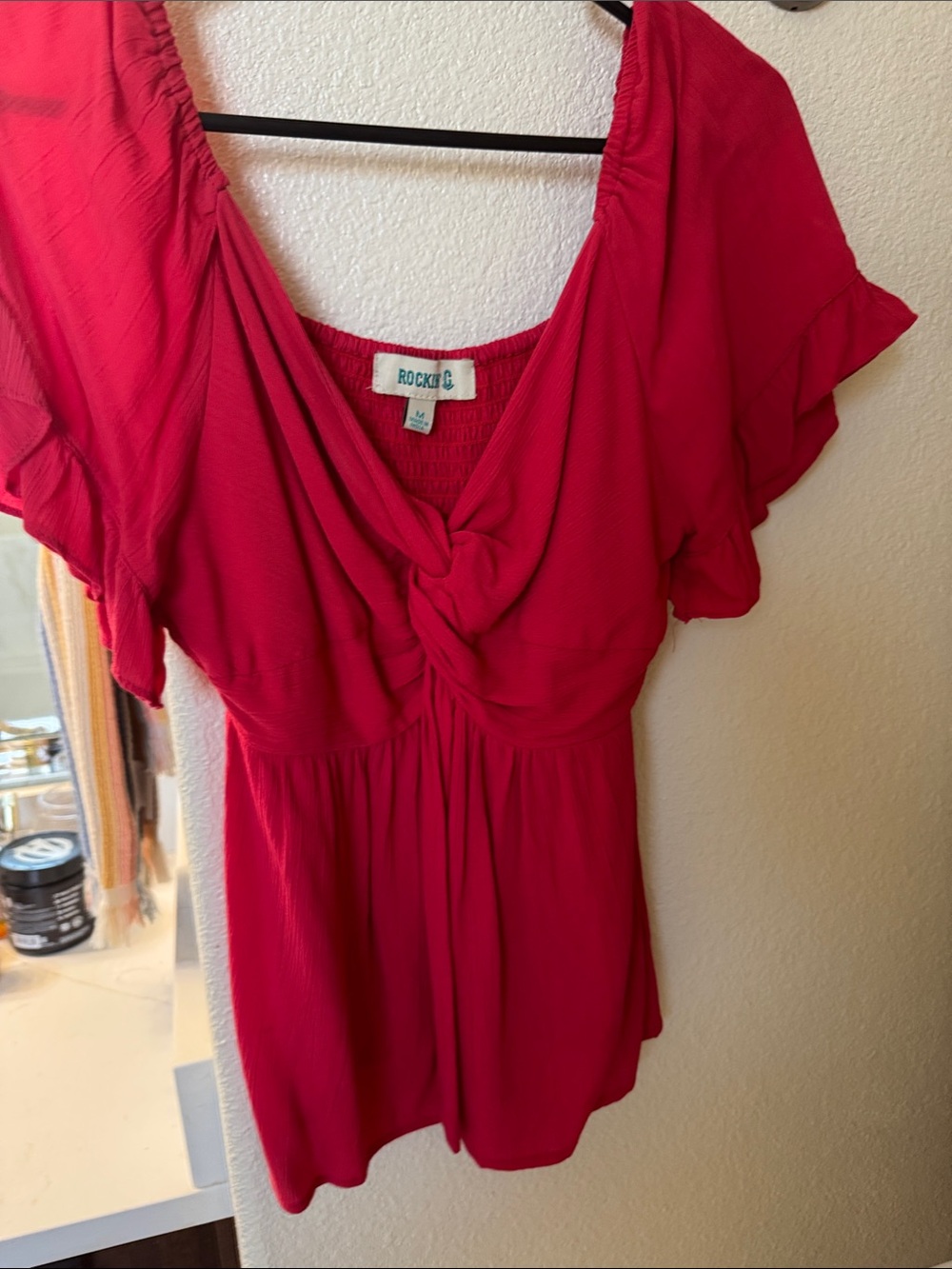 Rock & Company Fuchsia Knot-Detail Tunic Top